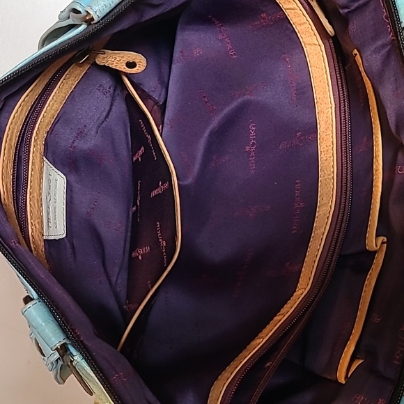 Anuschka Leather Vibrant Hand-Painted Parrot Design Tote Bag Artsy Boho Unique - Picture 10 of 16